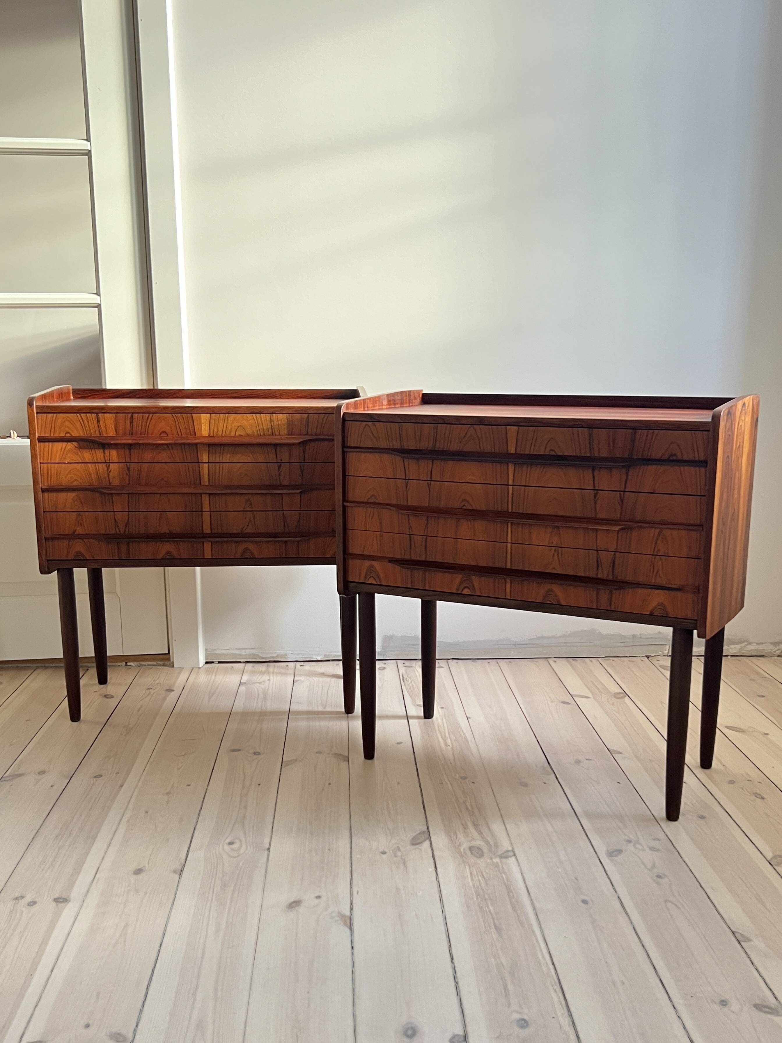 Paire de commodes danoises en palissandre des années 1960