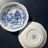 Lot - 2 plates in Gien blue pattern