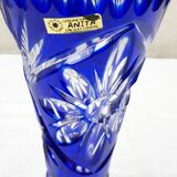Blue crystal vase