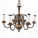 Brass chandelier, Poland, 1940s