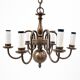 Brass chandelier, Poland, 1940s