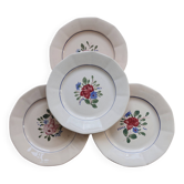 4 vintage flat plates Digoin Sarreguemines 9177 – Pink earthenware