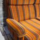 Pair of vintage 1970s modular armchairs – striped orange fabric