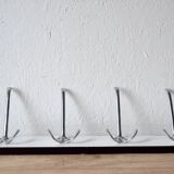 Vintage wall coat rack in white Formica - quadruple hook