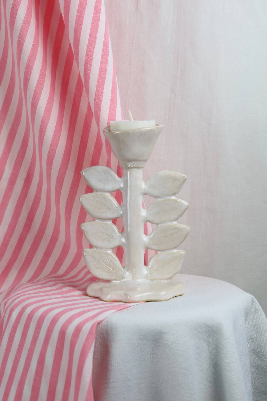Ceramic candle holder / jewelry holder - Edelweiss model