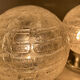 Paire de lampes de table vintage, verre structuré soufflé et chrome, annees 70