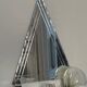 Vintage Big Triangular Wall Mounted Mirror with Beveled Decoration