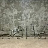 Vintage chrome metal chairs in Gastone Rinaldi style