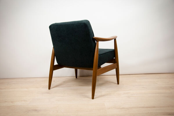 Paire de fauteuils GFM-87 en hêtre et tissu par Juliusz Kędziorek pour Gościcińskie Fabryki Mebli, années 1960