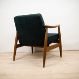GFM-87 Beech and Fabric Armchairs by Juliusz Kędziorek for Gościcińskie Fabryki Mebli, 1960s, Set of