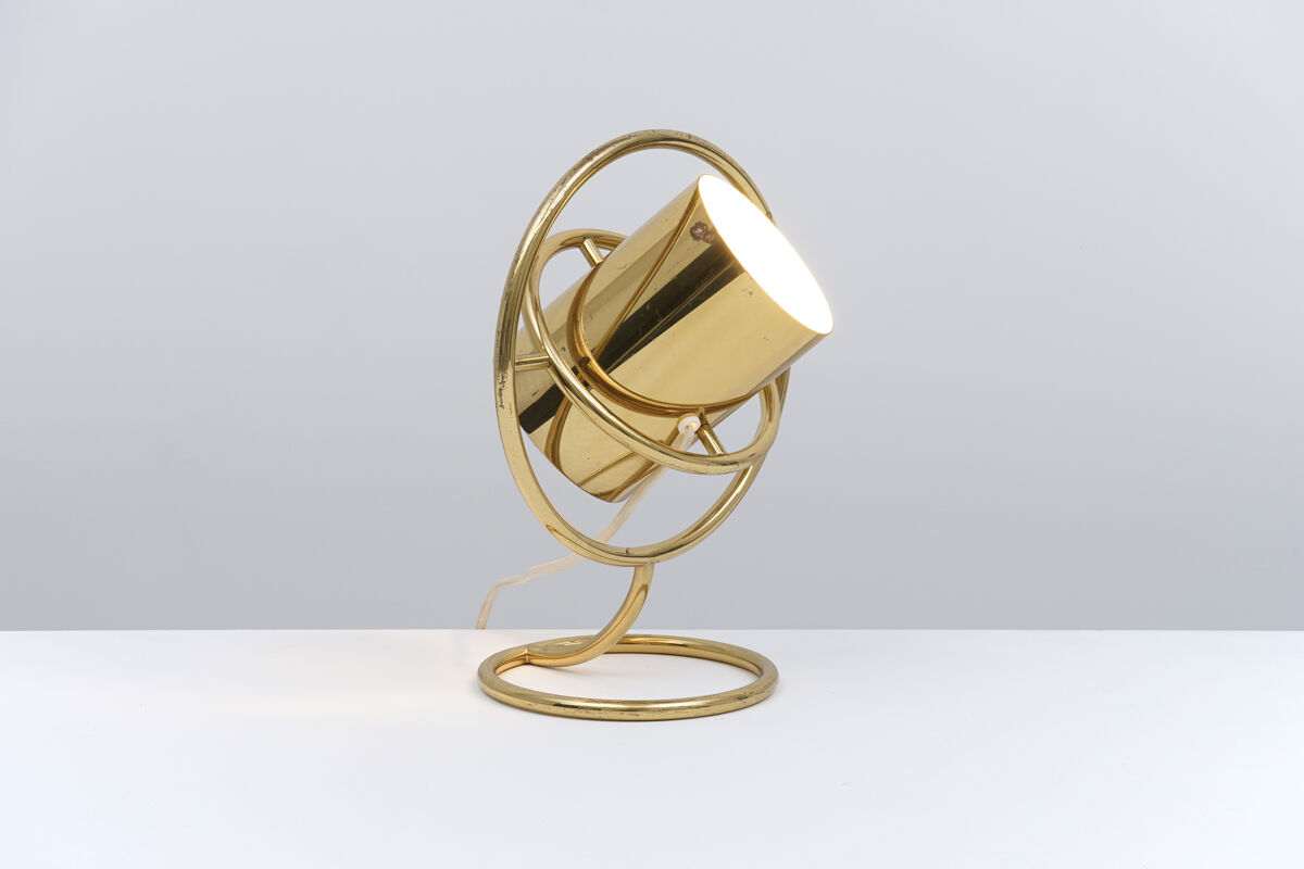 Modernist art deco brass lamp