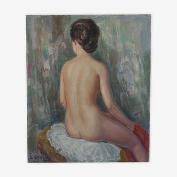 Albert Genta XXth nude back painting