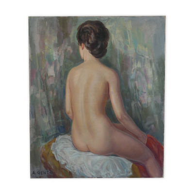 Tableau nu de dos Albert Genta XXème