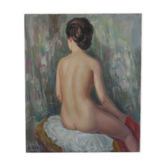 Albert Genta XXth nude back painting