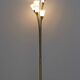 Lampadaire tulipe italien moderne du milieu du siècle en verre opalin et laiton doré, 60