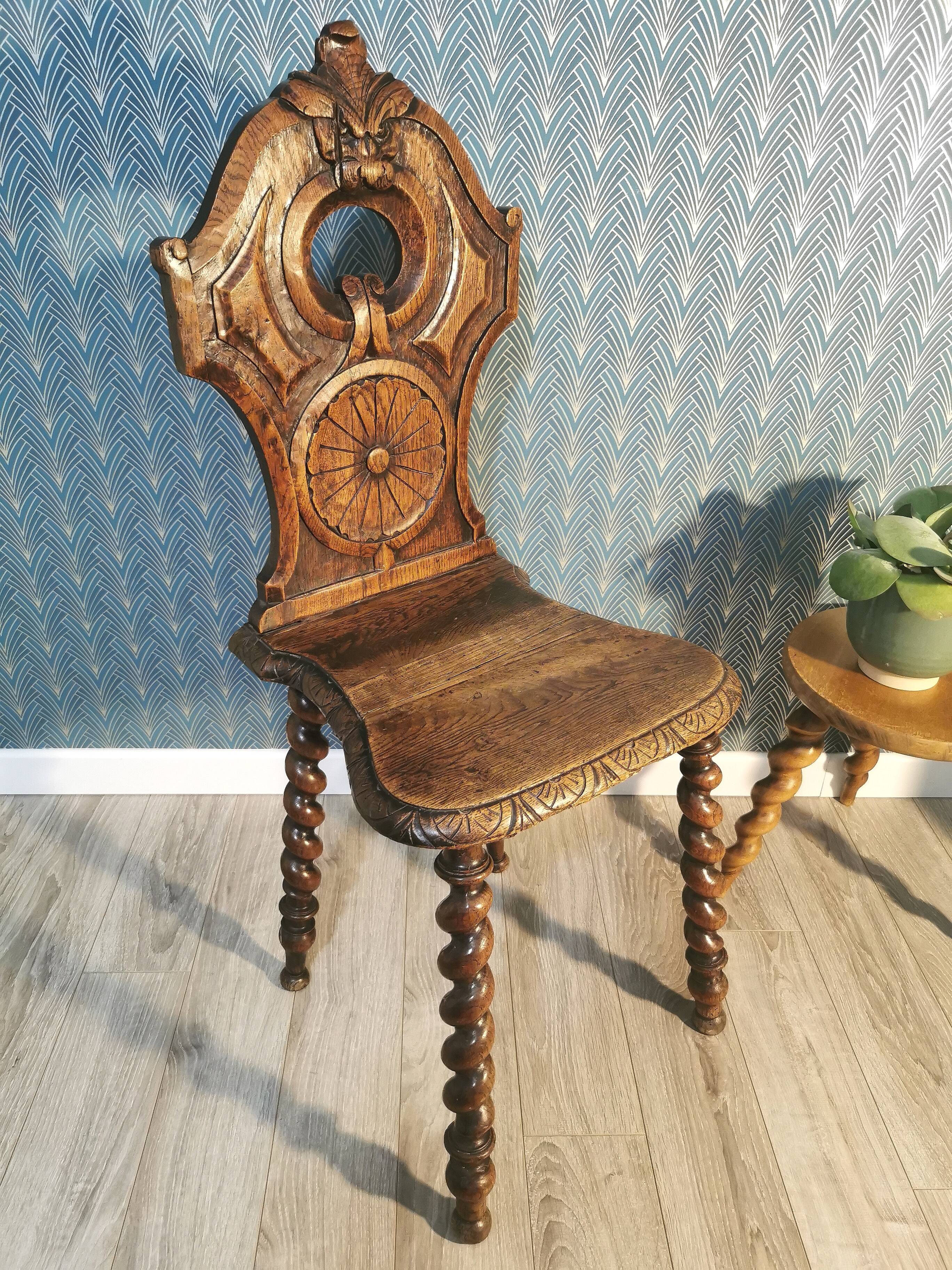 Carved oak chair