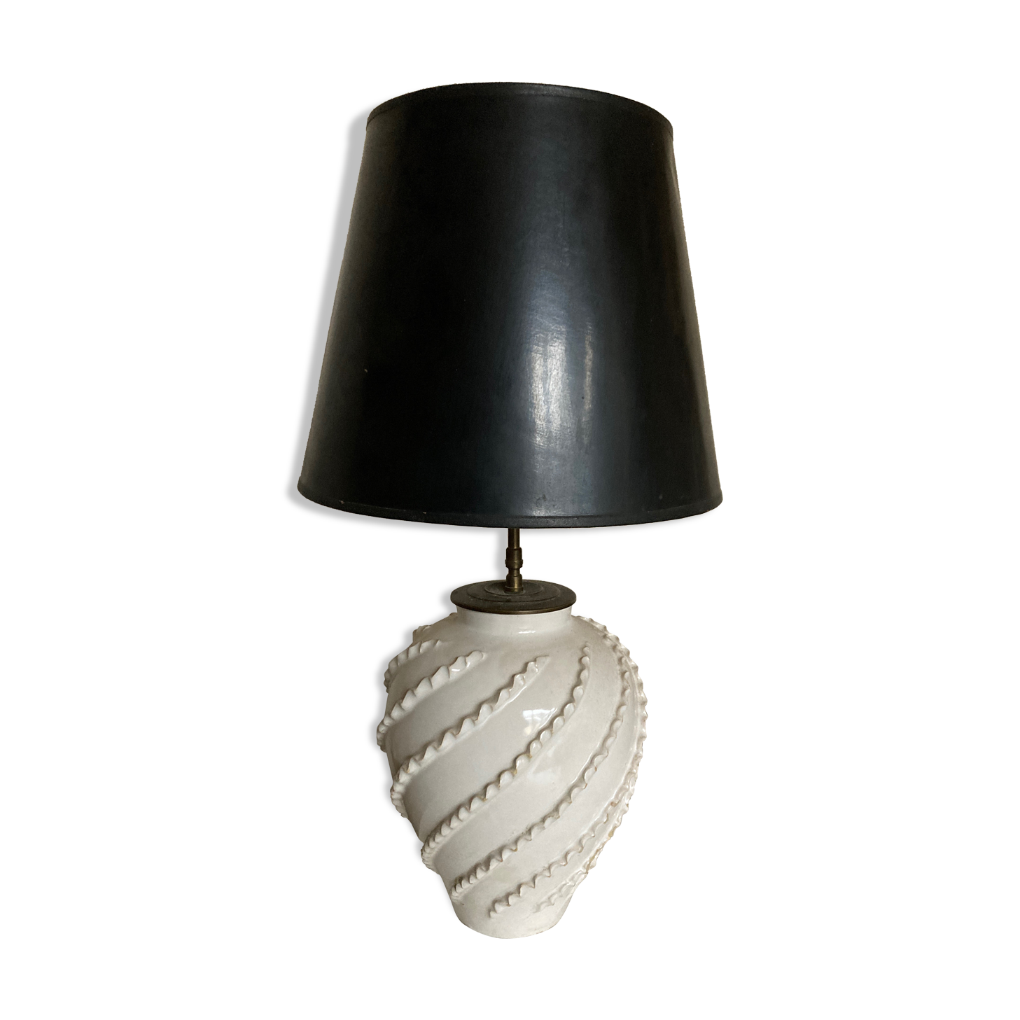 Lampe Emile Tessier en terre vernissée de Malicorne 1960