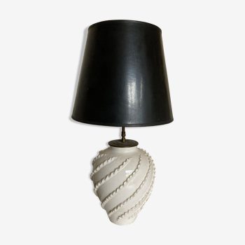 Lampe Emile Tessier en terre vernissée de Malicorne 1960