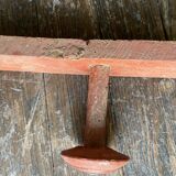 Original patina wooden farmhouse coat hook 86cm