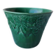 Green ceramic cache-pot