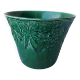 Green ceramic cache-pot