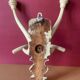 Old coat and hat rack, wall-mounted, in curved wood, from Bistrot, 1920