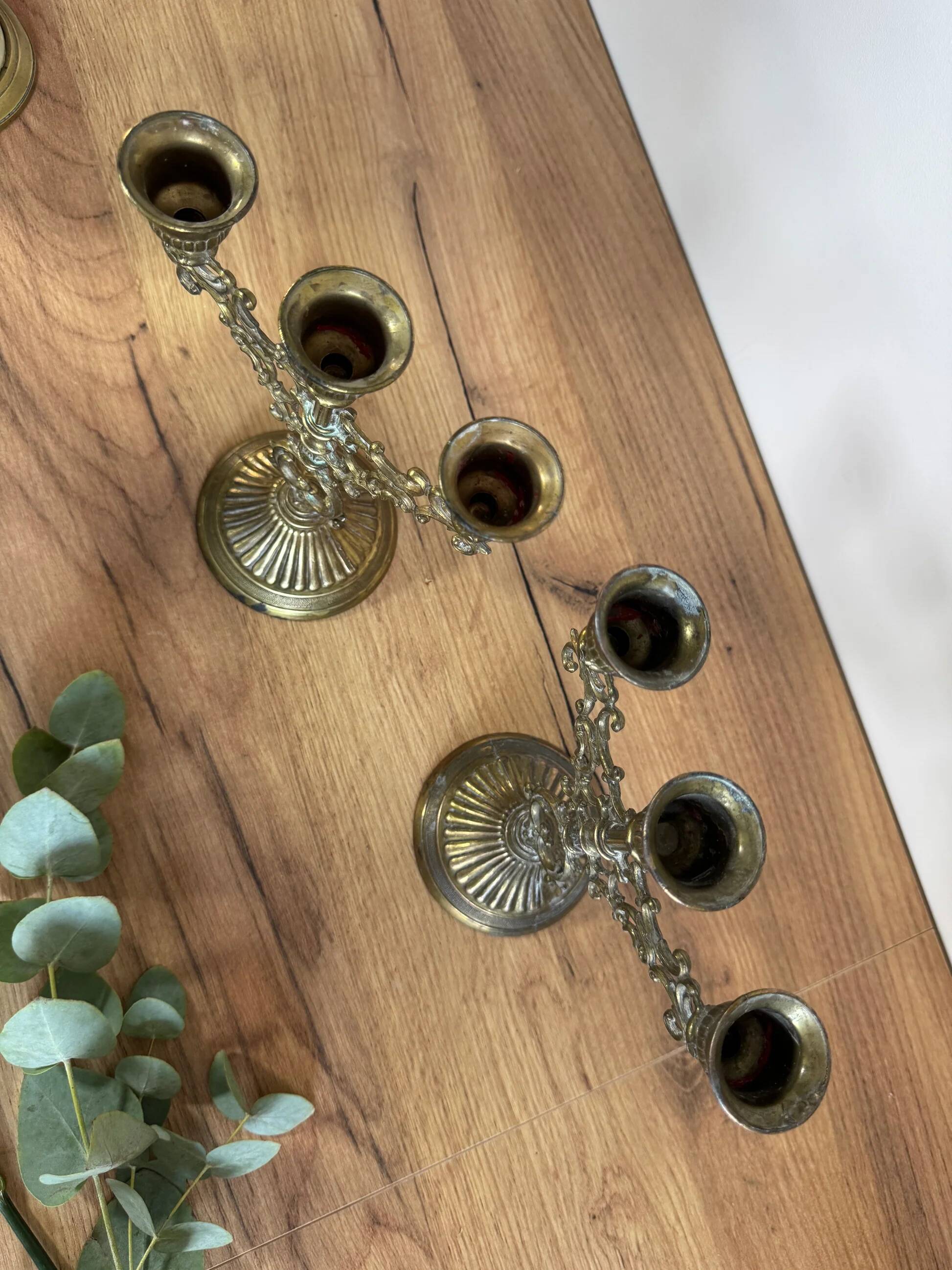 Pair of brass candlesticks