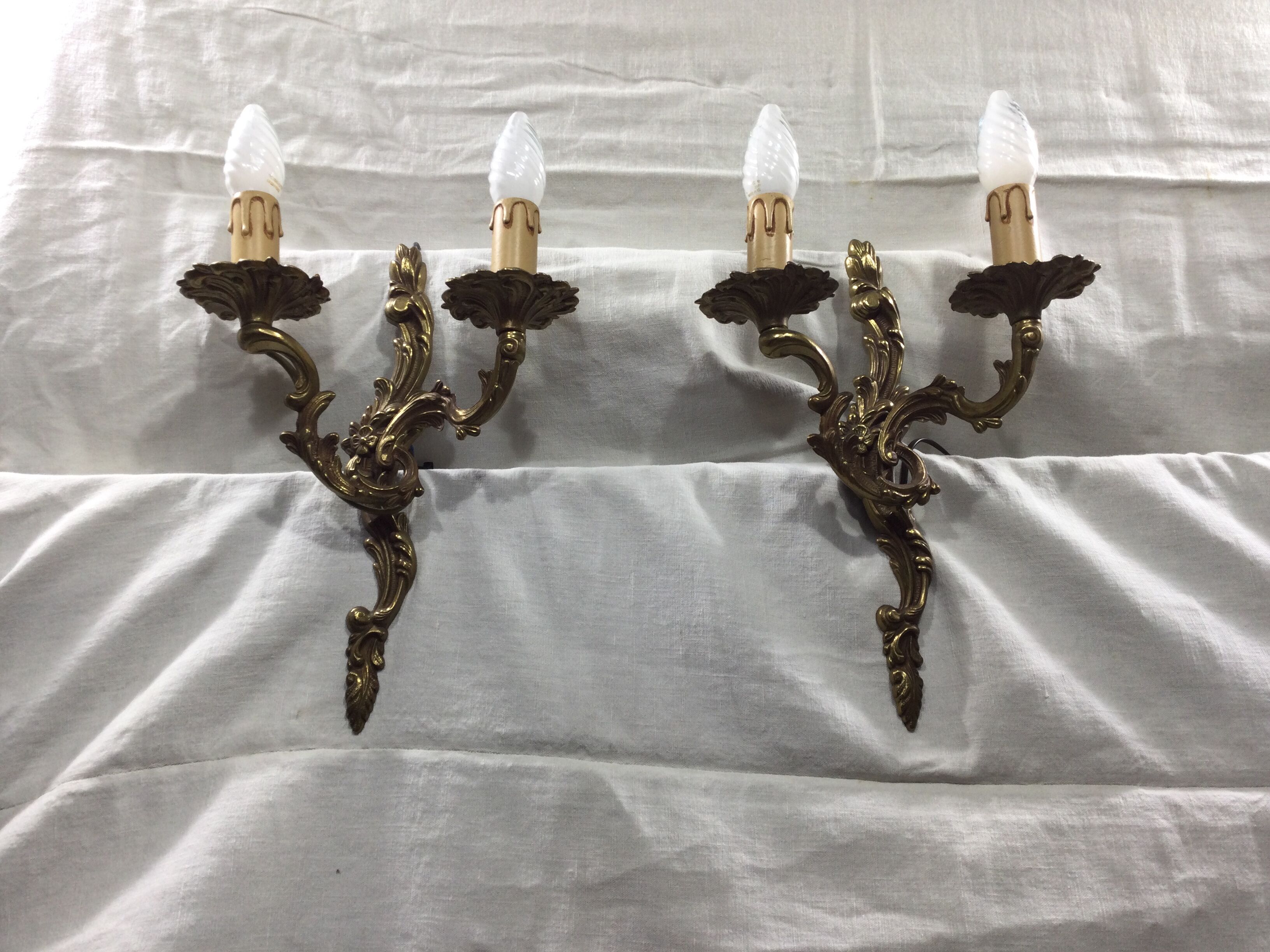 Pair of bronze sconces louis XV style