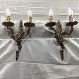 Pair of bronze sconces louis XV style