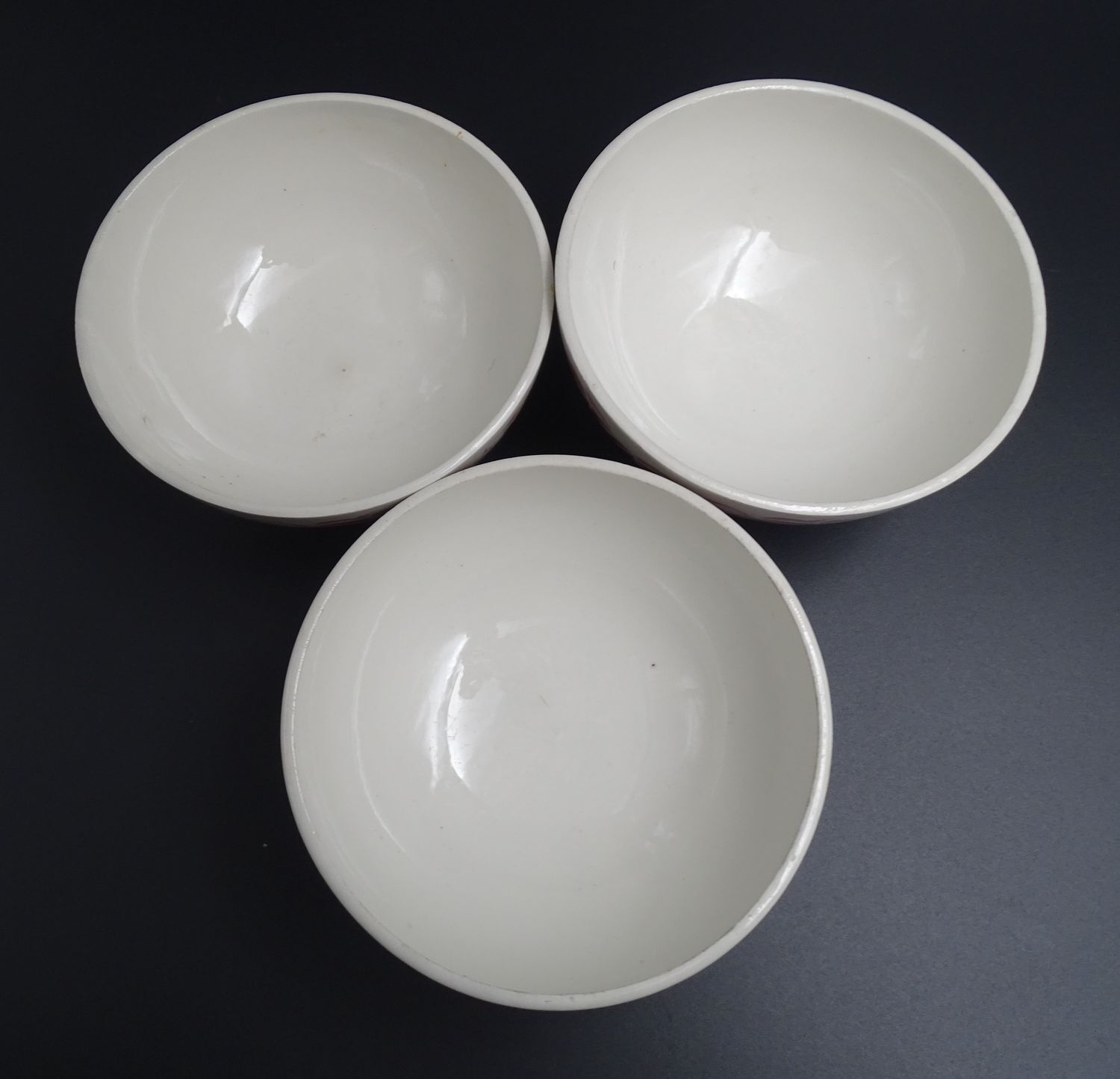 Lot of 3 bowls in Digoin faience 1940