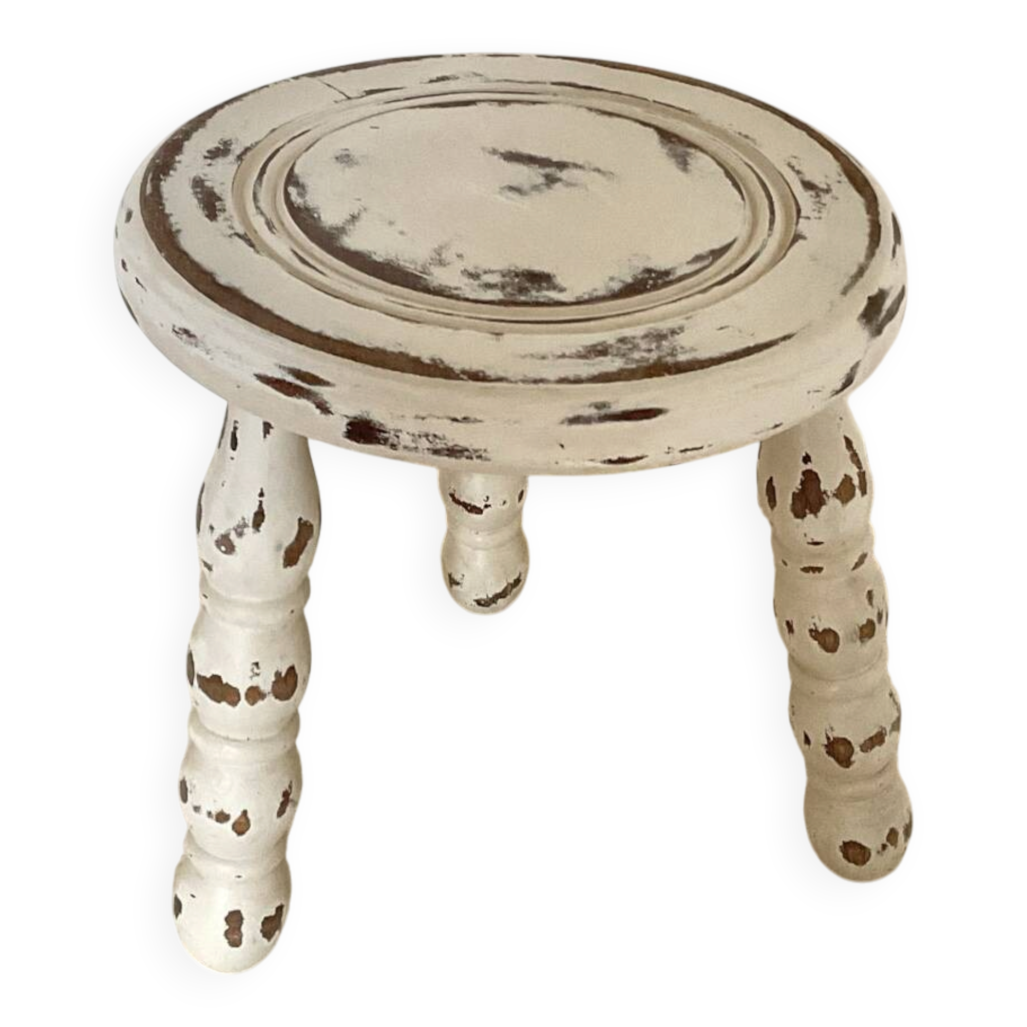 Patinated tripod stool