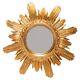 Miroir vintage soleil doré italien, bois doré, années 1960
