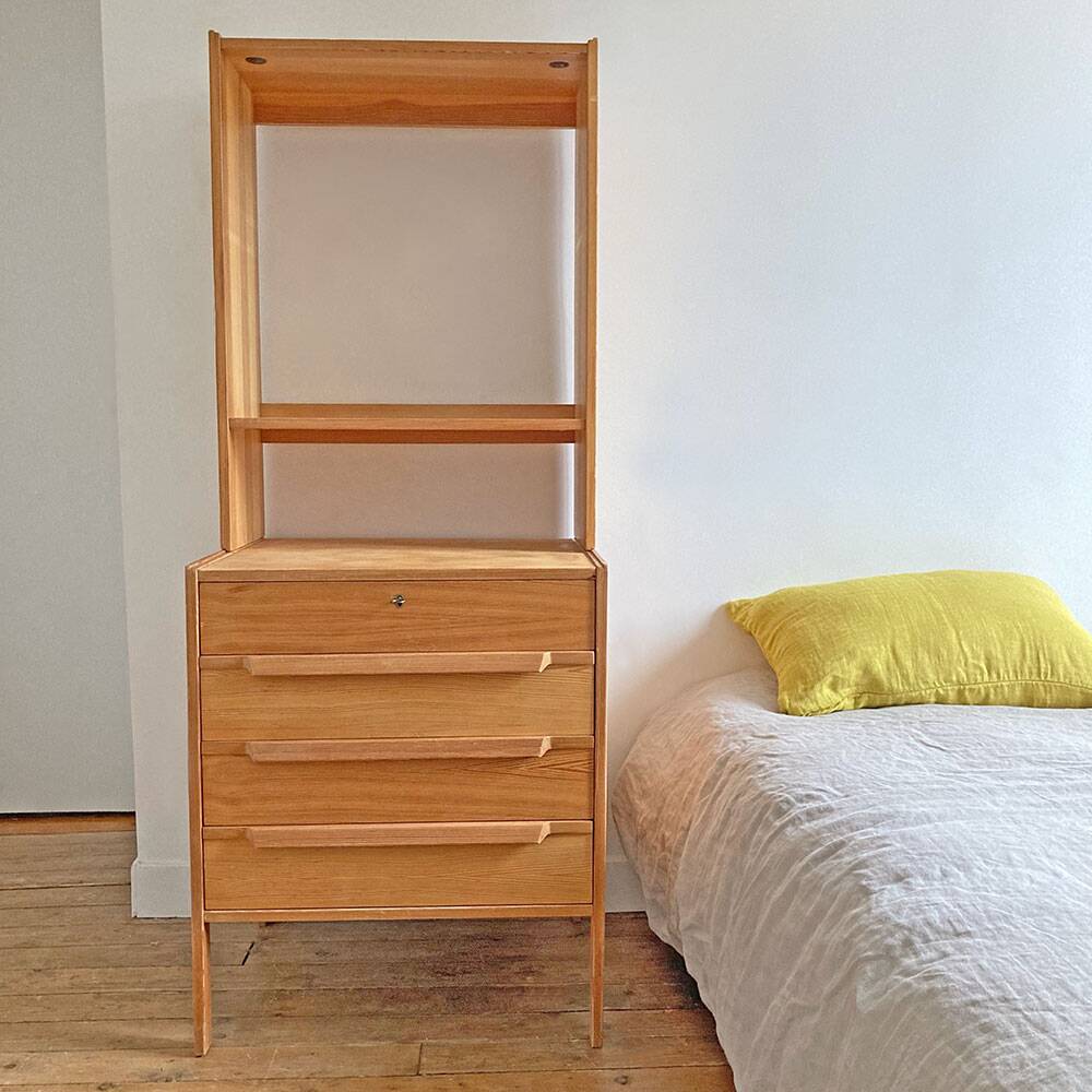 Bibliothèque pin massif