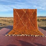 Beni Ouarain rug 300x200 cm – Thick ochre wool with tribal patterns