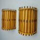Pair of rattan wall lights, France, 1960