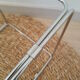 Table d'appoint bout de canapé métal chromé et verre fumé vintage