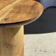 Side table in solid suar with a circular top, column base H51.5 D50.