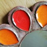 Mirror enamelled ceramic flower 18cm