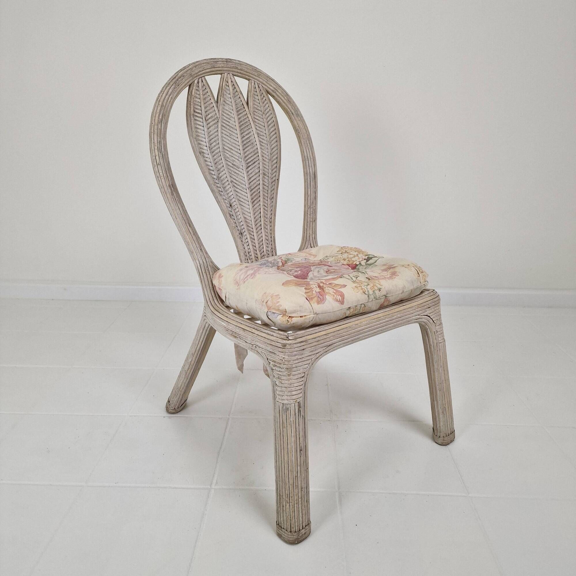 Set of 4 Vintage 'Palm Leaf' Chairs by Vivai del Sud – Hollywood Regency