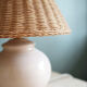 Ceramic and rattan table lamp