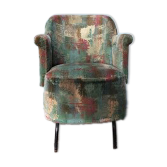 Armchair 50's velvet upholsterer