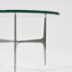 Knut HESTERBERG Round coffee table in glass and polished aluminium
