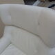 Fauteuil relax lounge et ottoman cuir blanc  palissandre