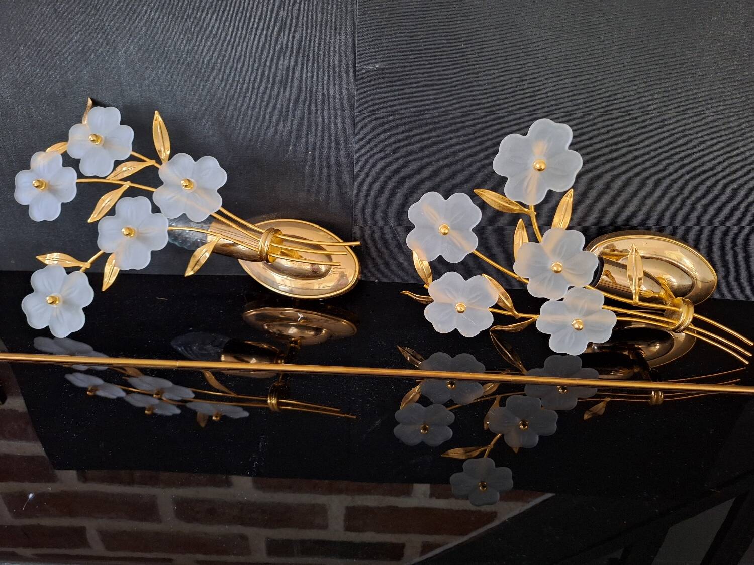 Pair of Hollywood regency style wall lights