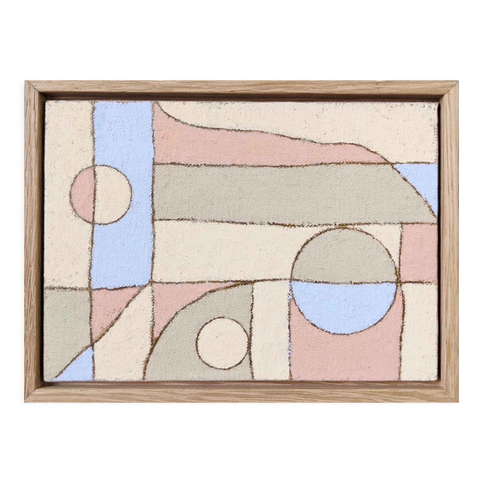 Peinture à l’huile abstraite contemporaine « Pink District » de l’artiste britannique Lloyd Durling, encadrée