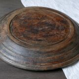 Old round wooden tray