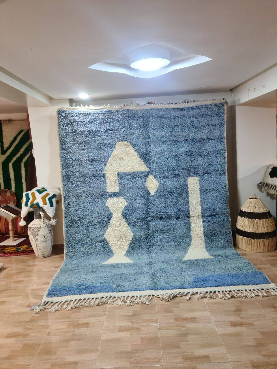 Tapis BeniOuaren Moderne Bleu 300x200 cm
