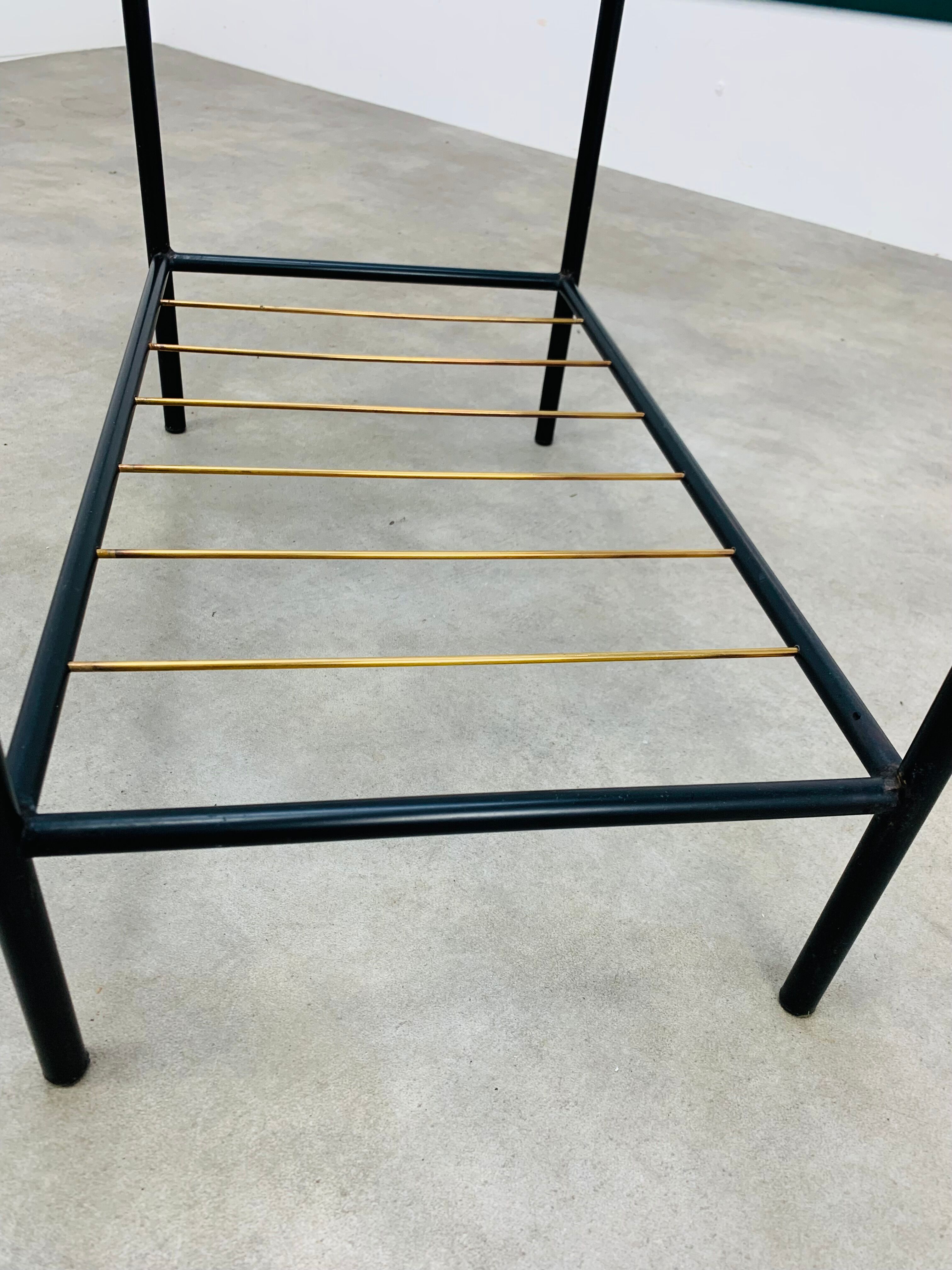 Coffee table 50s glass metal brass sofa tip