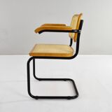 Mid Century Modern B64 Black and Beech Marcel Breuer Cesca Chair Italy 70s