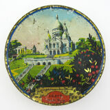 Old box of candies in lithographed sheet metal - Basilica Sacred Heart Paris - vintage 30s